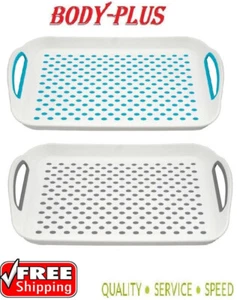 Non Slip Serving Tray Plastic Rubber Grip Surface- Serve food Drink & Dinner UK - Picture 1 of 15