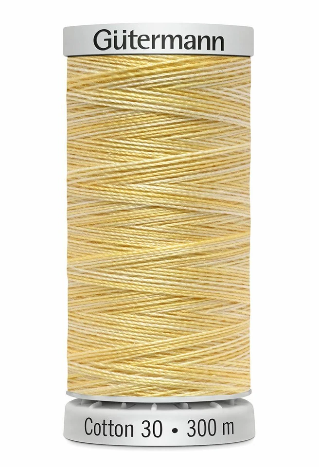 Gutermann Cotton 30 # 4058 VARIEGATED PALE YELLOW 300m Embroidery, Quiltin - Image 1 of 1