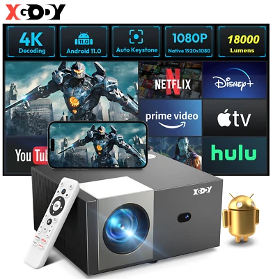 XGODY HD 1080P Native Mini Projektor 4K Heimkino 5G WiFi LED Beamer Theater HDMI - Bild 1 von 4