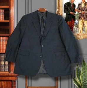 Vintage Brooks Brothers 46L Long Dark Gray Wool Brooksease Sport Coat Blazer - Picture 1 of 13