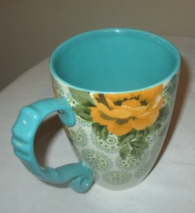 Pioneer Woman 24 oz Latte Mug Rose Shadow Linen - Picture 1 of 3