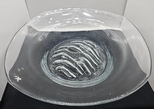 Vintage Crystal Fine Lead Angle Design Deep Serving Bowl Large 15” x 3.5” Deep - Picture 1 of 11