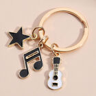 Cute Enamel Musical Instruments Keychain Note Guitar Key Ring Music Key Chains