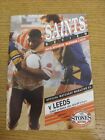 01/03/1992 Rugby League Programme: St Helens V Leeds  . Condition: We Aspire To