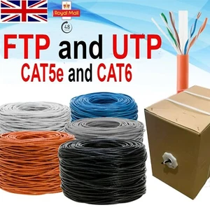 50-305M RJ45 Cat5e-Cat6 Ethernet Network IN/OUTDOOR FTP UTP Roll Cable Lead Lot - Picture 1 of 13