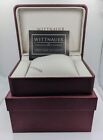 Wittnauer Vintage Watch Dark Red Presentation Display Storage Box Case NOS