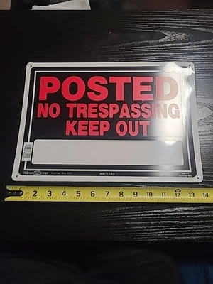 Vintage Posted No Trespassing Keep Out Metal Sign Found in garage - Image 1 of 4
