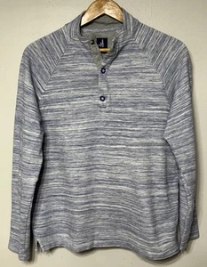 Johnnie-O Light Jacket Mens Size Medium Blue Button Snap Shirt Long Sleeve - Picture 1 of 8