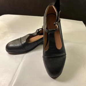 Women's Genuine Leather Mary Jane Saddle Oxford Loafers Brogue Size 8.5 - Picture 1 of 16
