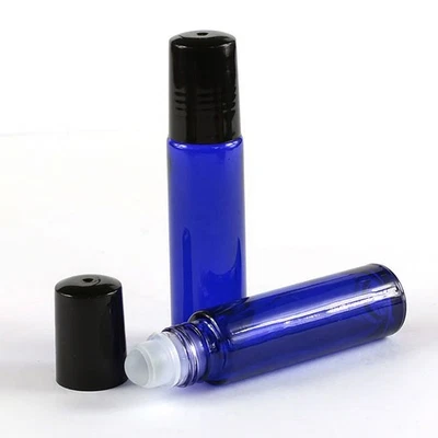 10ml Color Thick Glass Essential Oil Perfume Roller Bottle w/ Metal Plastic Ball - Image 1 of 4