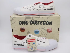 Neu mit Etikett One Direction Damenschuhe Größe 8 weiß Turnschuhe 1D Autogramm limitierte Auflage - Bild 1 von 12