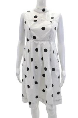 Vestido Marc Jacobs para mujer de algodón a lunares cuello alto sin mangas blanco talla 6 Foto 1 de 4
