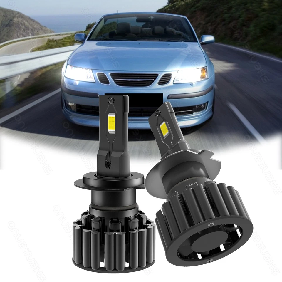 Kit de faros LED para Saab 9-3 2003-2007 H7 6000K bombillas blancas haz bajo Foto 1 de 4