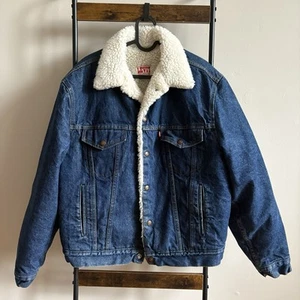 Vintage Levi’s Sherpa Lined Denim Trucker Jacket 42R USA San Francisco 70s? - Picture 1 of 9