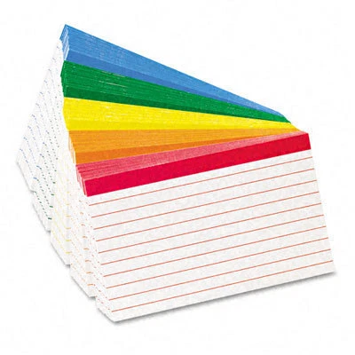 Esselte Ess-04753 Color Coded Bar Ruling Index Card - Printed 3" X 5"