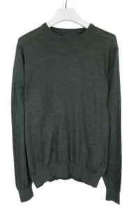 Suitsupply Suéter De Lana Merino Para Hombre Grande Cuello Redondo Verde Melange - Imagen 1 de 10