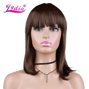 Lydia Synthetic Wigs For Women 100% Kanekalon Blonde Mixed Brown 2/33 Bob Wig 1 - Foto 1 di 14