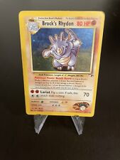 🔥 Pokemon Karte,  Brock’s Rhydon 2/132 Gym Heros, Holo, Very good-exc, SWIRL 🔥