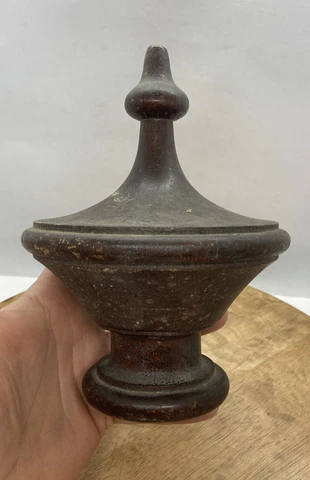 Antique wood finial Grandfather clock Bed Post topper Furniture Large 7” Tall Cover