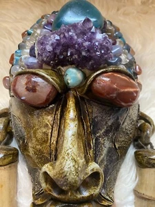 Brazilian Good Luck. Gemstones Gourd Mask - Picture 1 of 7