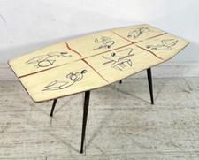 TAVOLINO COFFE TABLE DESIGN ALDO TURA GIO PONTI TAVOLO PERGAMENA DIPINTO VINTAGE
