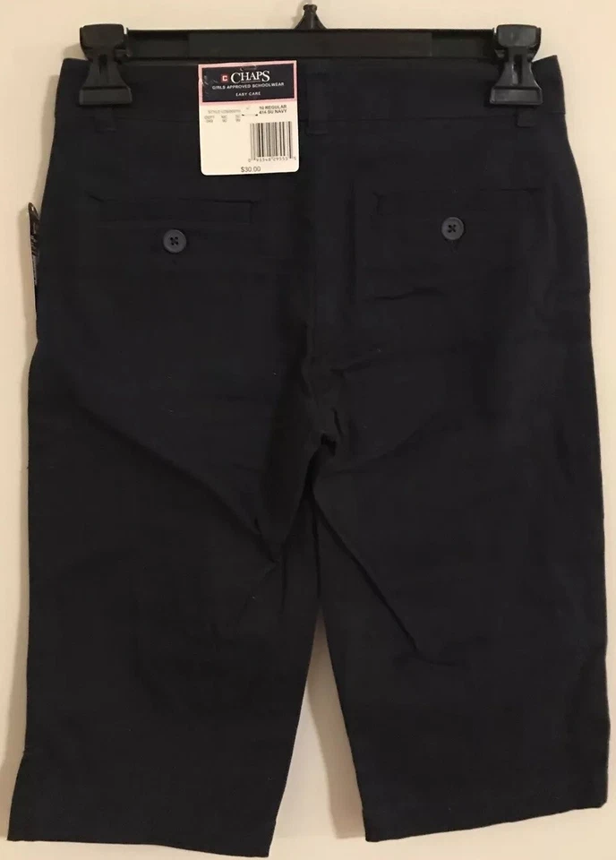 Chaps Girls Blue 10 Easy Care Stretch Skimmer Bermuda School Shorts NWT! M499 - Image 1 of 4
