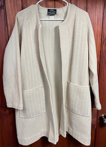 Vintage Hedy Knits Of California Open Cardigan Women’s Sweater Beige Size XXL - Picture 1 of 5