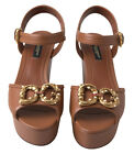 DOLCE & GABBANA Shoes Sandals Wedges Brown Leather AMORE EU35 / US4.5 RRP $1100