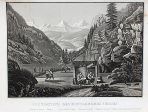 Schweiz Fingerhakeln Ringen Sport Ziege Pfeife Käserei Sennerei Alm Alpe Jäger - Picture 1 of 1