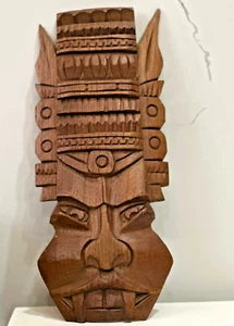 Tribal African Vintage Figurine Face Wooden Tiki Mask Decor Wall Art 12"X 4" - Picture 1 of 3