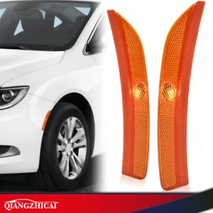 Set of 2 Amber Side Marker Light Fit For 2015-2017 Chrysler 200 Front LH+RH Side - Picture 1 of 9