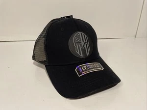 Highland Tactical Spartan PUNISHER schwarze Mütze Netzrücken Trucker Druckknopflasche, neu - Bild 1 von 13