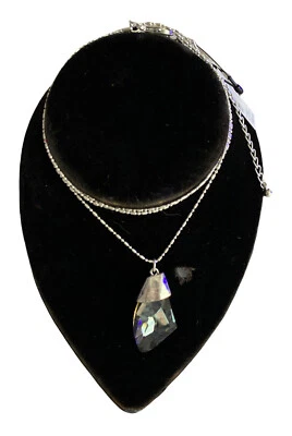 Chico’s Stone Silver Toned Chain Link Necklace 19” Chain - Image 1 of 4