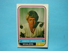 1975/76 O-PEE-CHEE WHA HOCKEY CARD #28 CHRISTER ABRAHAMSSON ROOKIE NM SHARP+ OPC