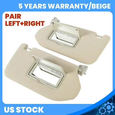 With Lamp pair Sun Visor For 13-18 Pathfinder 14-17 Infiniti QX60 13 JX35 Beige - Image 1 of 4