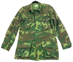 Vietnam Original ERDL Jungle Jacket Size Small Green Dominant 1969 Dated - Picture 1 of 19