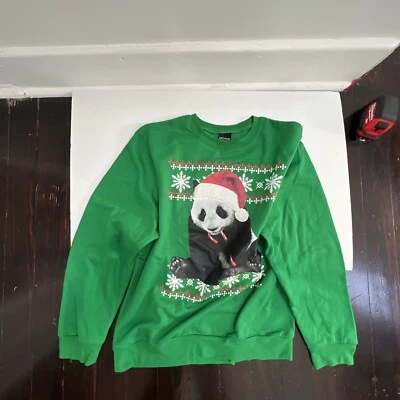 Christmas Sweatshirt Large Ugly Christmas Sweatshirt Panda. Excellent! - Image 1 of 4