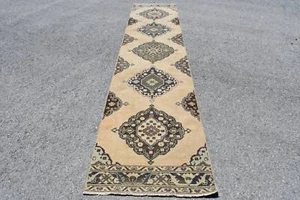 Alfombra turca, alfombras vintage, alfombras Oushak, alfombra de piso, alfombras de corredor de 2,7 x 12,4 pies - Imagen 1 de 6