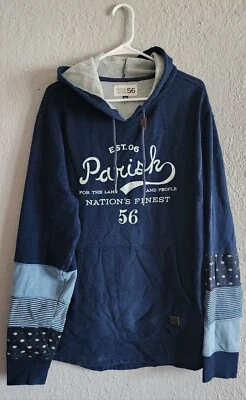Parish Nation 56 Outdoor Goods Sudadera con Capucha Azul Patrón Mixto Mangas Fosas Ventiladas 2X Foto 1 de 4