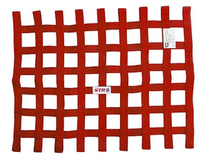 STR Window Net Webbing Heavy Duty Rectangular SFI 27.1 Stock Car Mini - Red - Picture 1 of 1