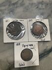 Old United States Coin Lot 2x Large Cents and 1x Flying Eagle Cent