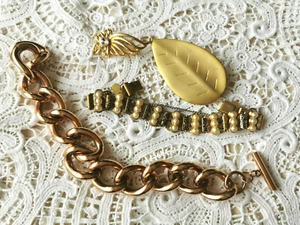 Schmuck Konvolut Armband Brosche Kette Toledo Perlen Strass Blatt Sammlung  - Bild 1 von 10