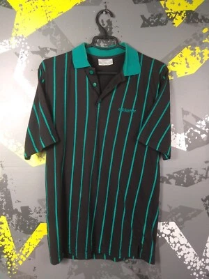 Adidas Vintage Jersey Casual Polo Shirt 1990s Black Green Men Size 38/40 ig93 - Image 1 of 4