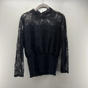 The Pyramid Collection schwarz Spitze Goth viktorianisch Top Shirt M Medium - Bild 1 von 7