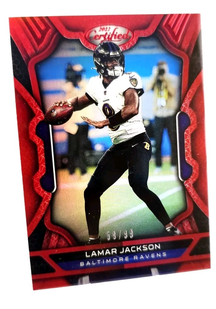 2022 Panini Certified Lamar Jackson Mirror Red Card #58/99 💫
