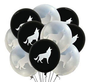 Globos de lobo 12" látex fiesta de cumpleaños evento lobos aullando decoración animal - Imagen 1 de 6