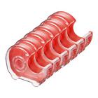 6pcs Tape Dispenser, Refillable Double-Side Handheld Tapes Holder, Clear Red