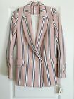 NWT Free People Oversized Soft Pink Combo Stripe Double Breasted Blazer Size XS