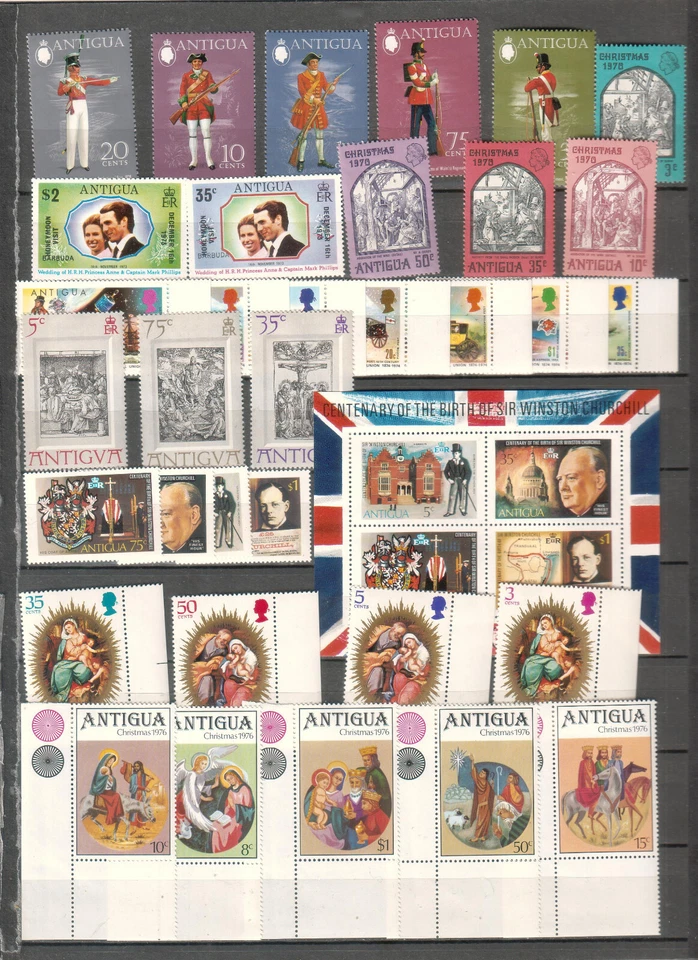 Antigua lot of MNH stamps & souvenir sheet 1970's issues includes Churchill - Image 1 of 1
