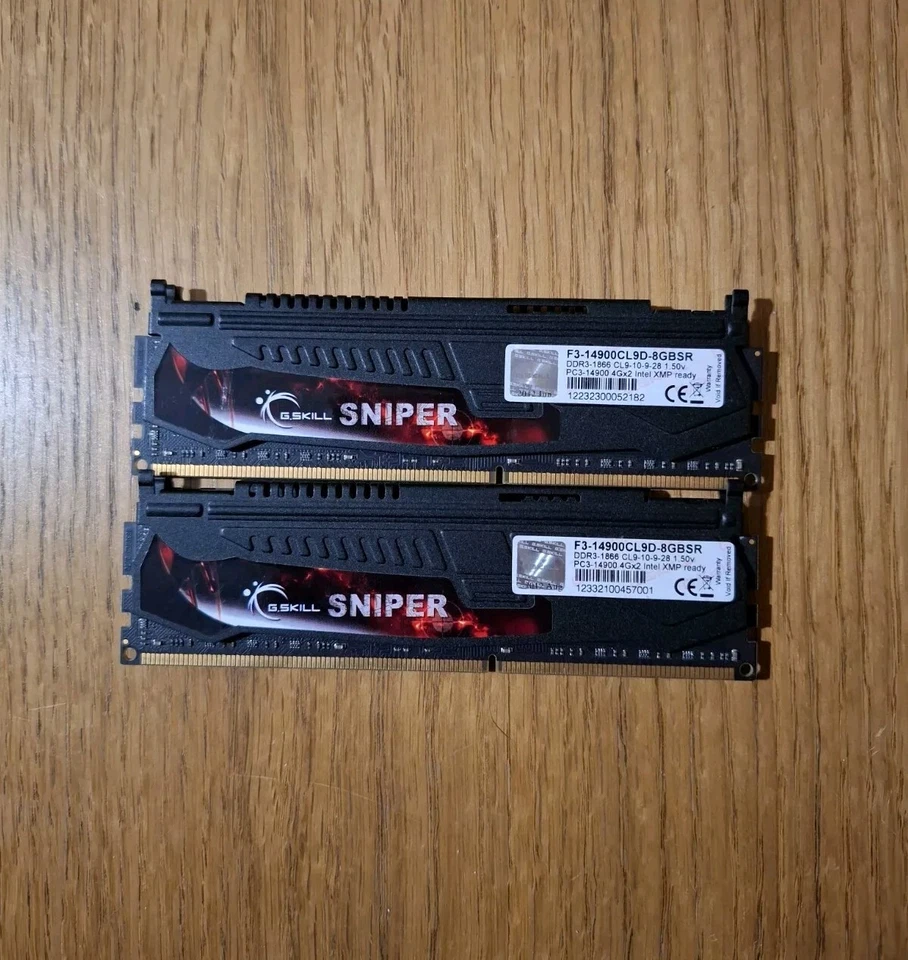 Ram DDR3 Kit Dual Channel G.Skill Sniper 2x4Gb 8Gb 1866 CL9 - Immagine 1 di 1
